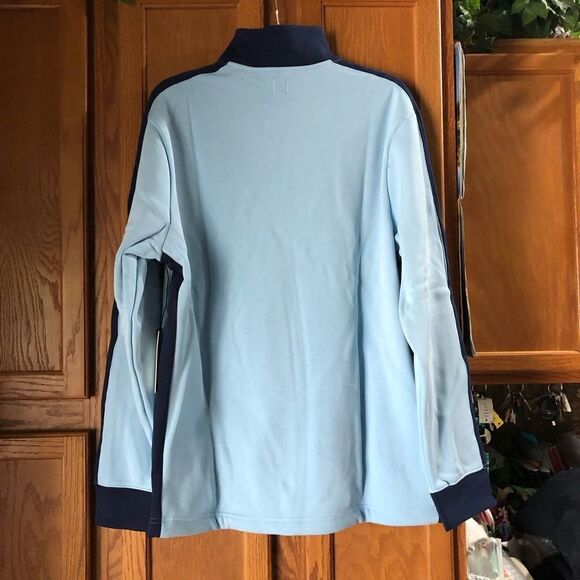 NWT Swet Tailor Stretch Microfleece Quarter Zip Striped Blue - L - Picture 8 of 10